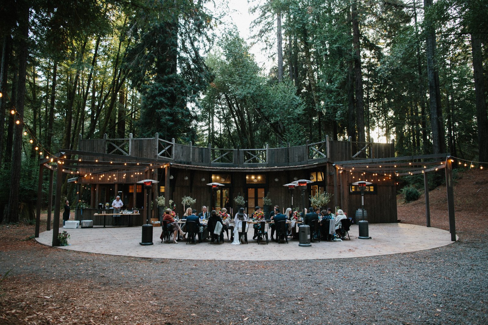 Intimate dinner in the forest at The Brambles in Mendocino