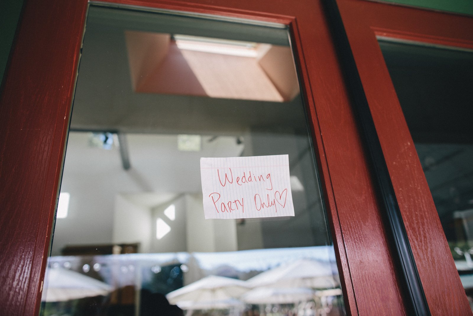 Wedding party only sign