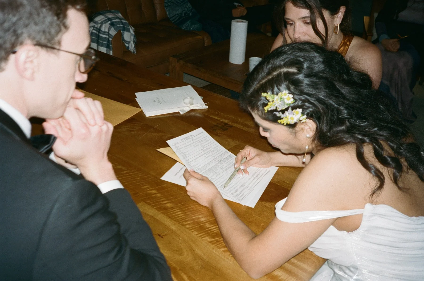 Signing the marriage license