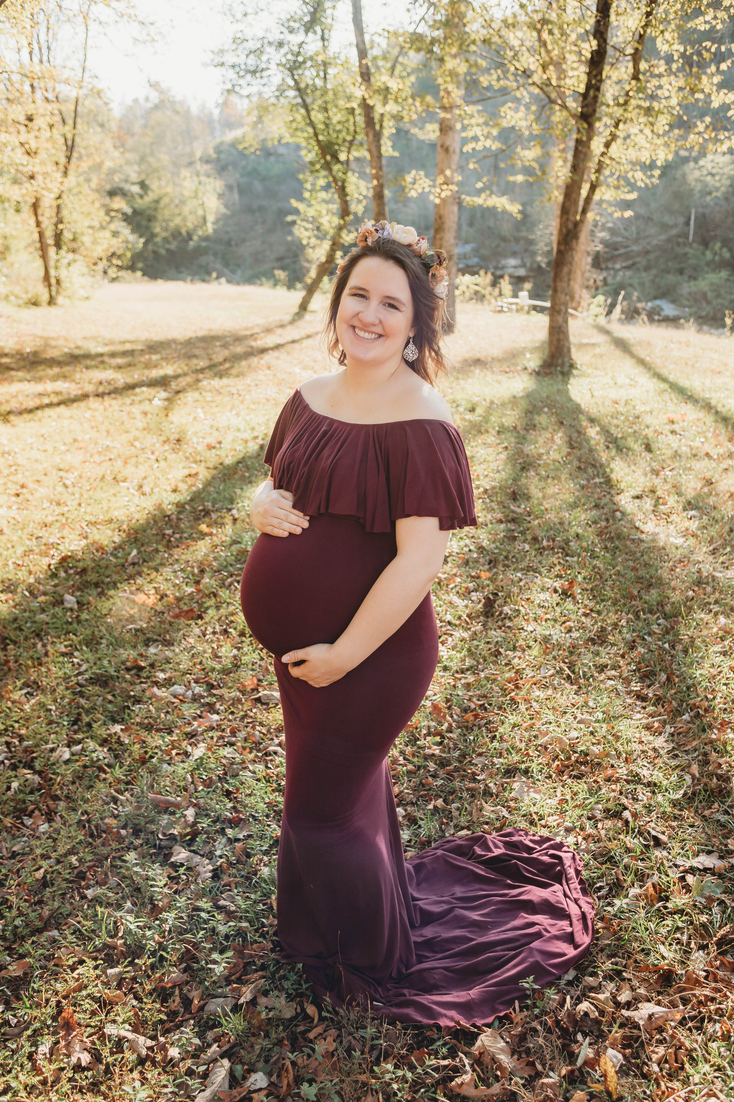 Plum Off shoulder dress