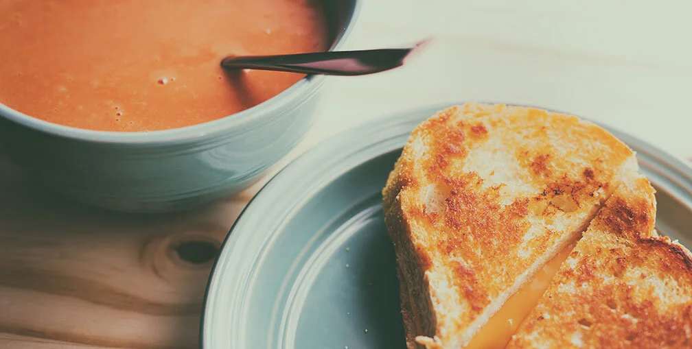 My mom's delicious... super easy... tomato bisque soup & grilled cheese