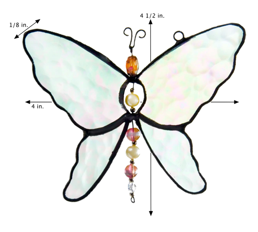 Details about   Handmade Stained Glass BUTTERFLY SUNCATCHER BFS52 