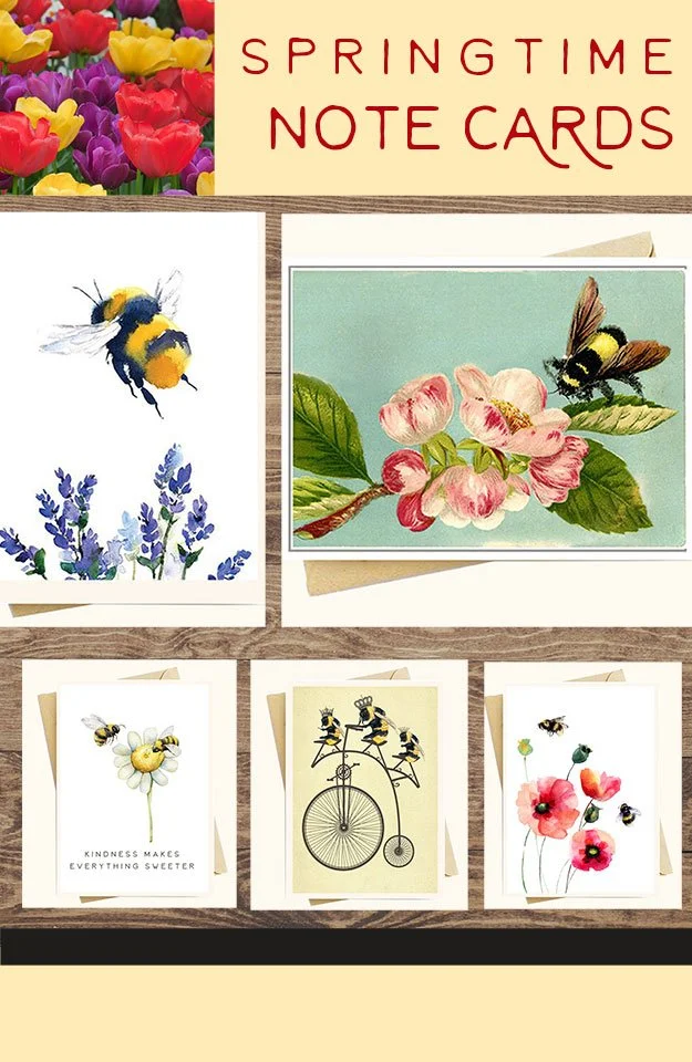 bee beehive note cards stationery