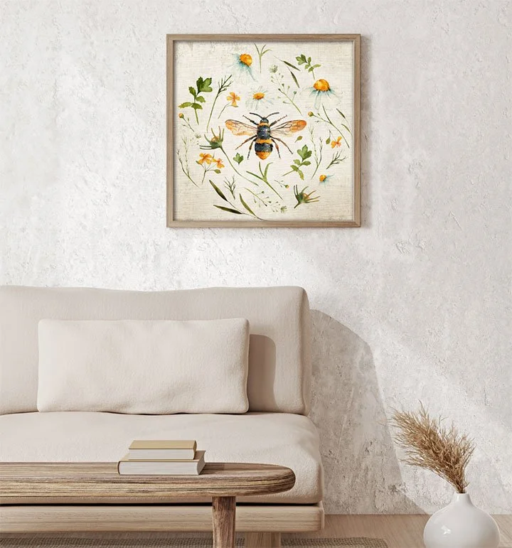 Beehive Shoppe Canvas Art & Wall Decor with a vintage bee and flowers wall decor