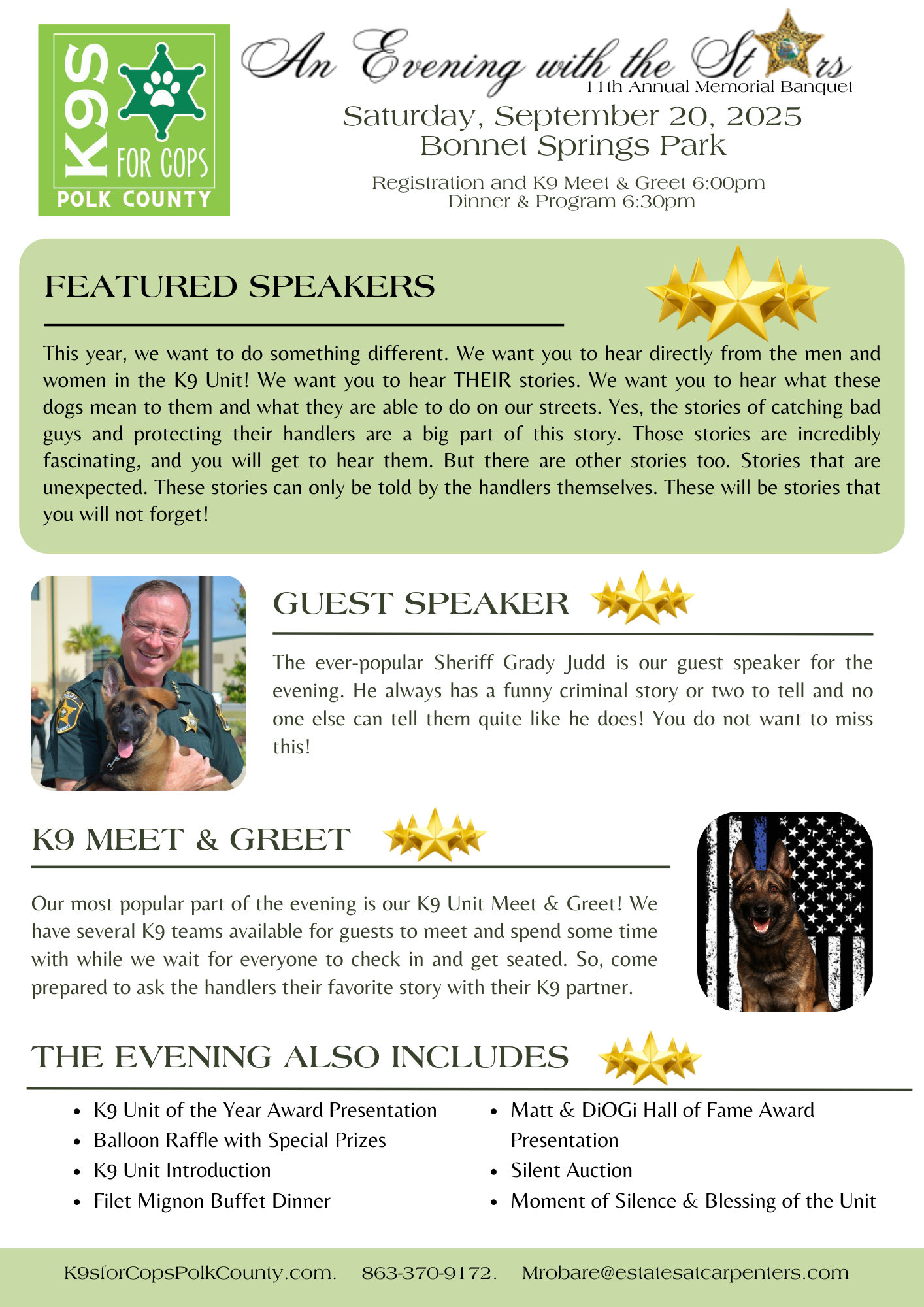 Event information k9s for cops polk county