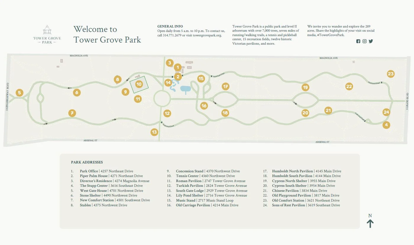 New Addresses for Tower Grove Park