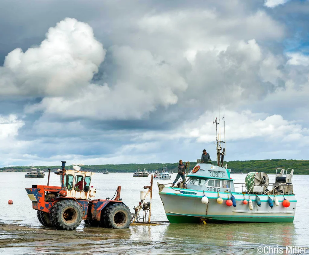 “Tractor Bob” launches the F/V Chilkat into the Naknek River. Boats can only be launched during high tide this far up the river. Once most boats launch, the crews don’t touch dry land until the season is over 4 to 5 weeks later.