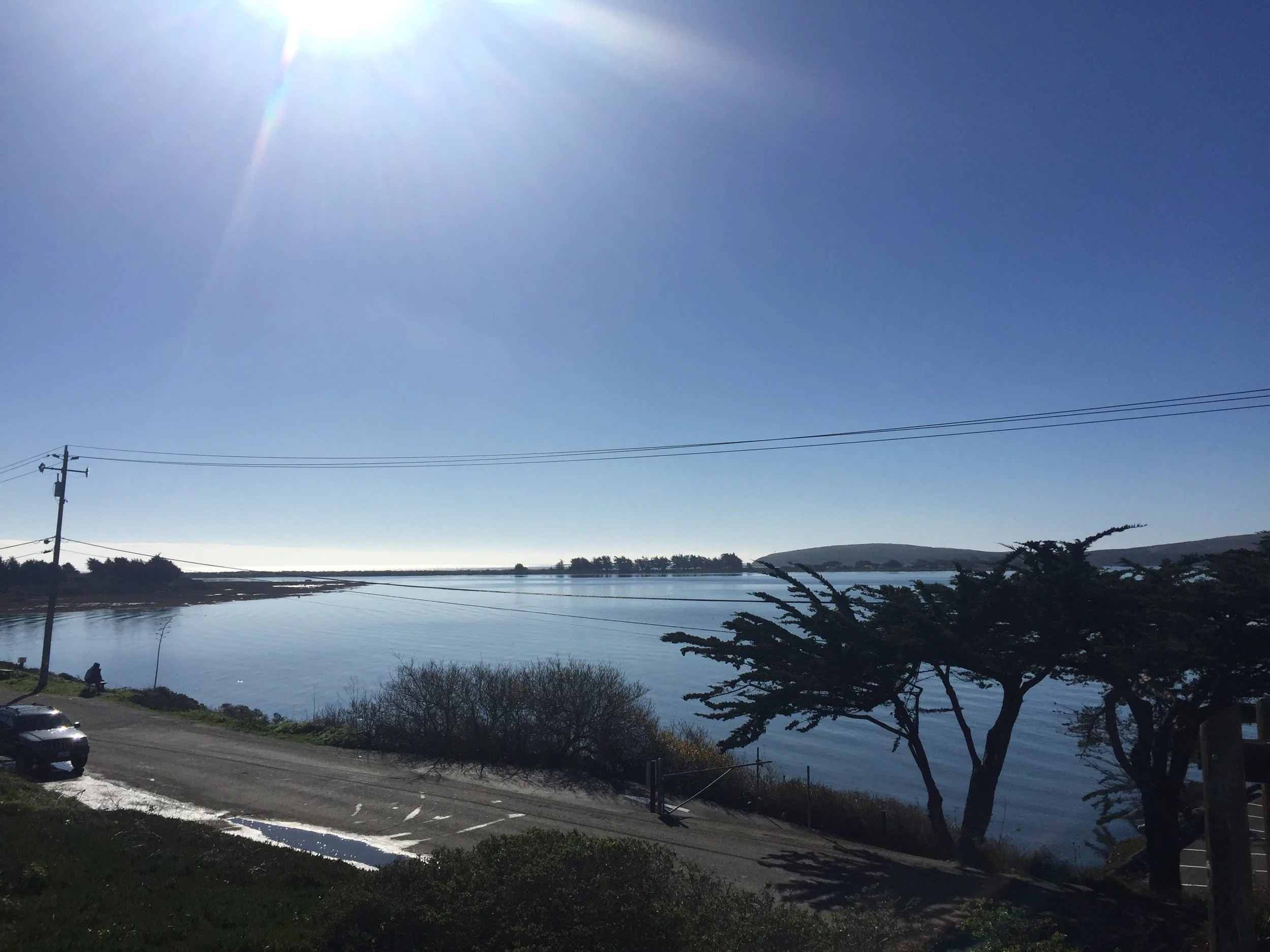 This is the view from Sonoma Coast Vineyards' parking lot. Not too bad.&nbsp;