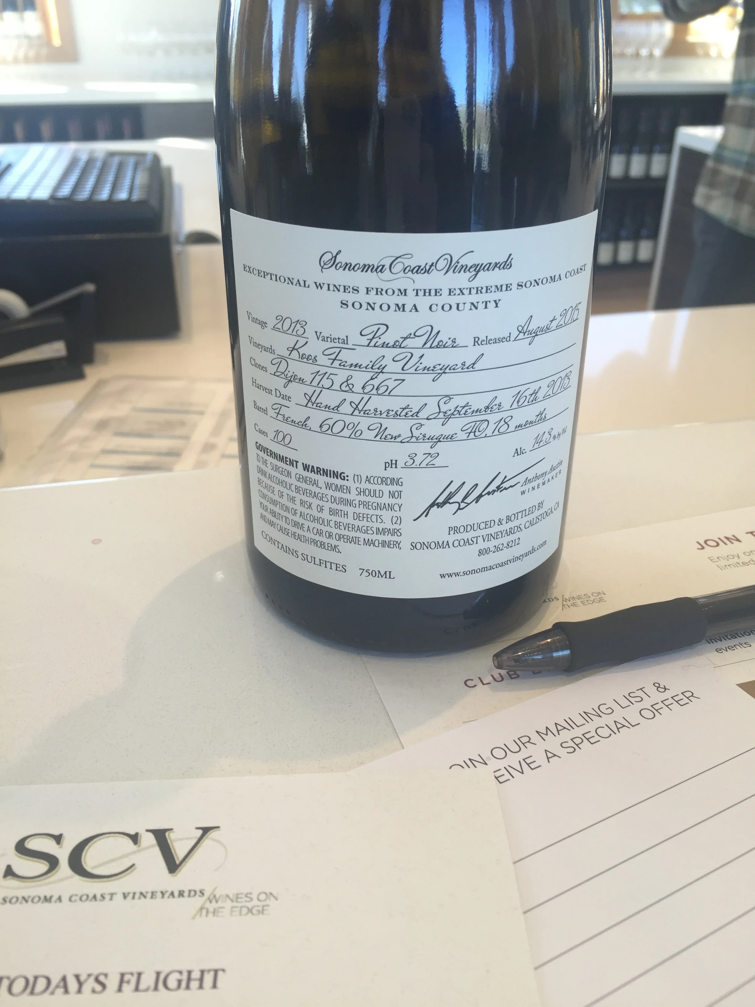 I love the backs of SCV's labels and their beautiful presentation of very useful information.