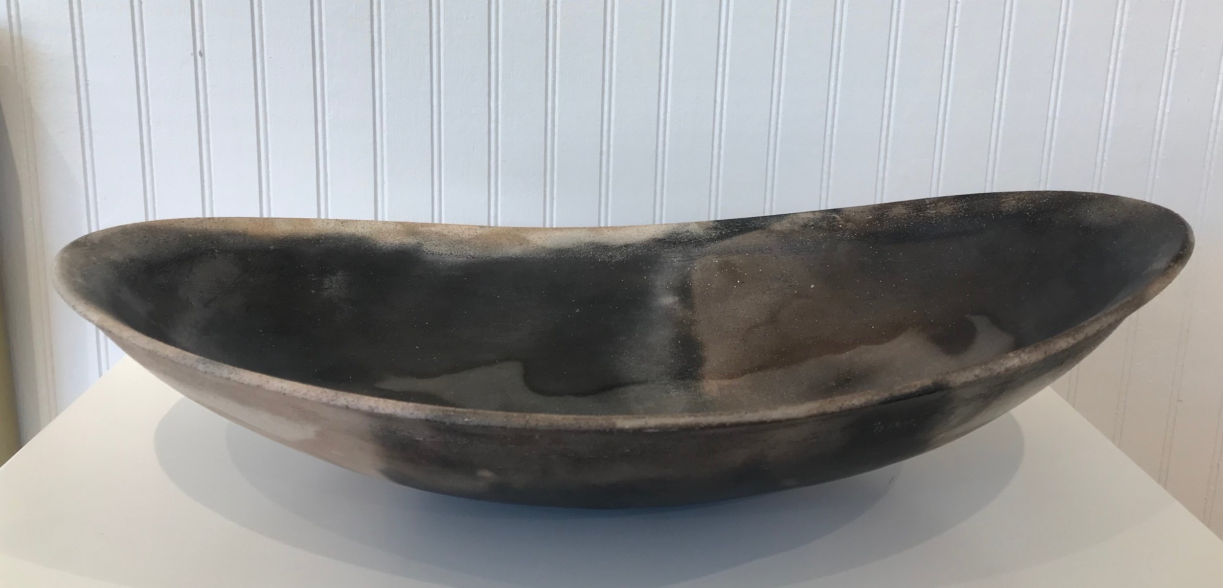 Large Oval Raku Bowl