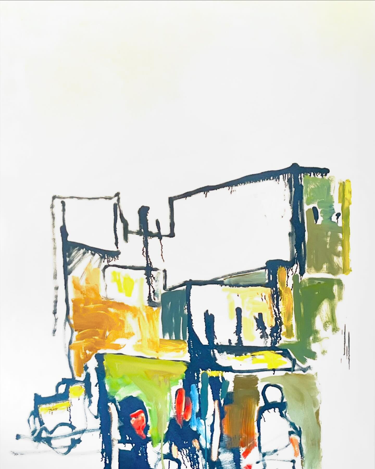 Just in - @mattschaeferartist &lsquo;s &ldquo;Urban Study&rdquo;! With just a few lines and strokes of color, Matt creates an expressive scene capturing the busyness of the city. Using negative space at the top of the painting, he emphasizes and juxt