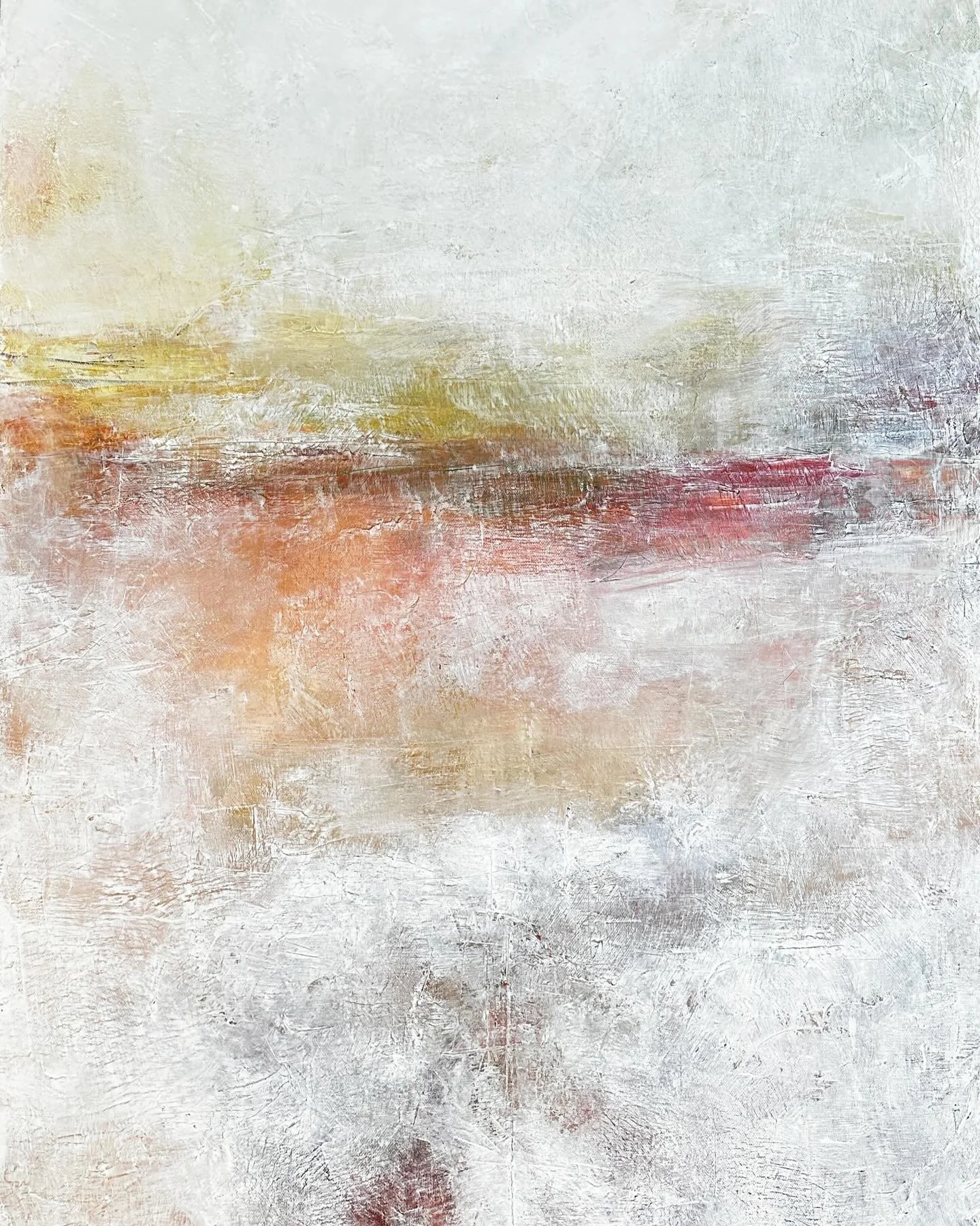 Our Picture of the Week is @anne.stephan &lsquo;s &ldquo;Underneath It All.&rdquo; This beautiful 36 x 24 inch painting has subtle colors that simultaneously exude warmth and brightness. Make a point to see this piece in person, and maybe try it in y