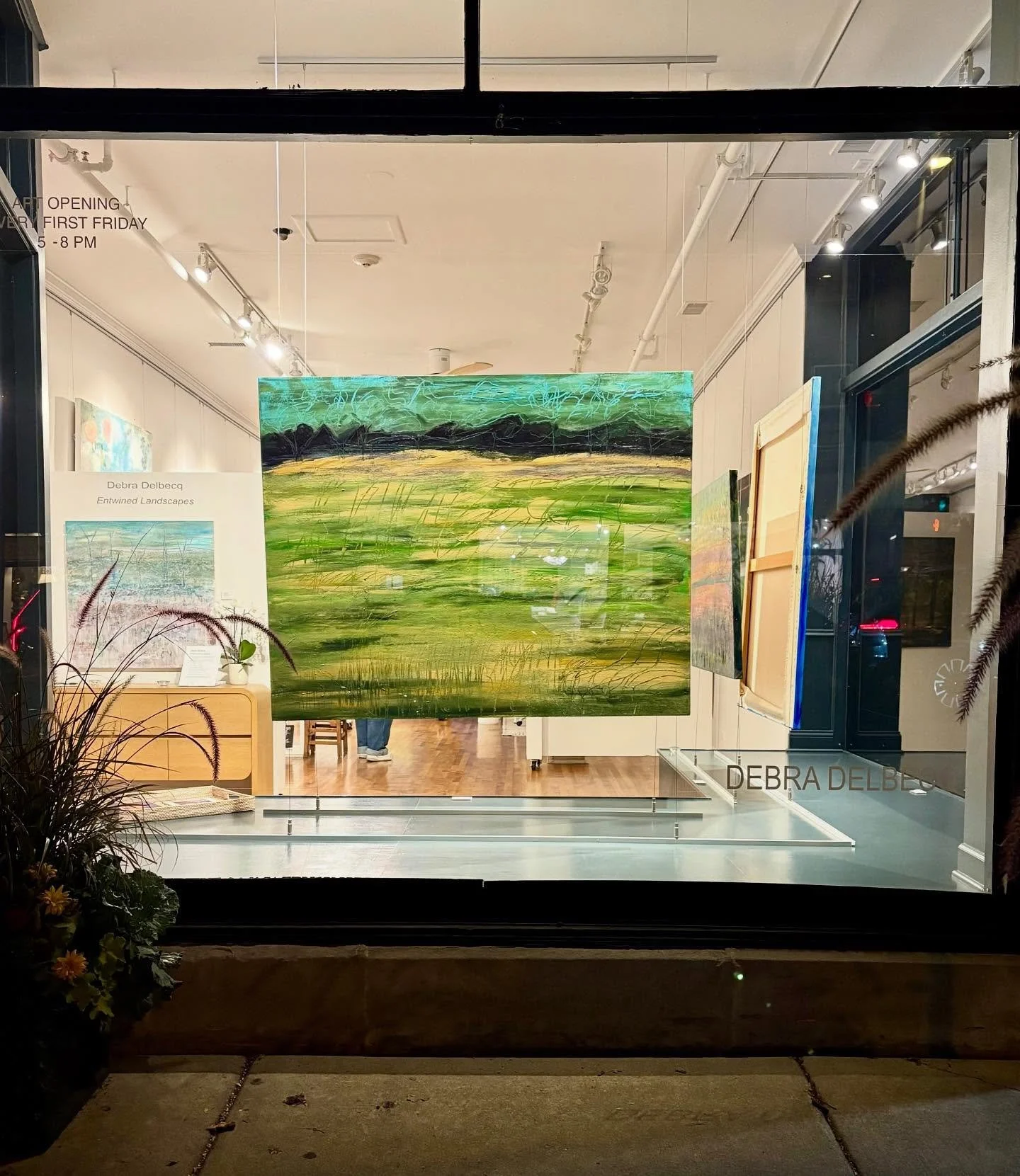 Two weeks left to see the work of Featured Artist @debra.delbecq ! Debra’s intricate landscapes, entwined with color and line, reflect her passion for the nature she experiences on her rural Indiana farm. In her work, she uses rhythm and repeti
