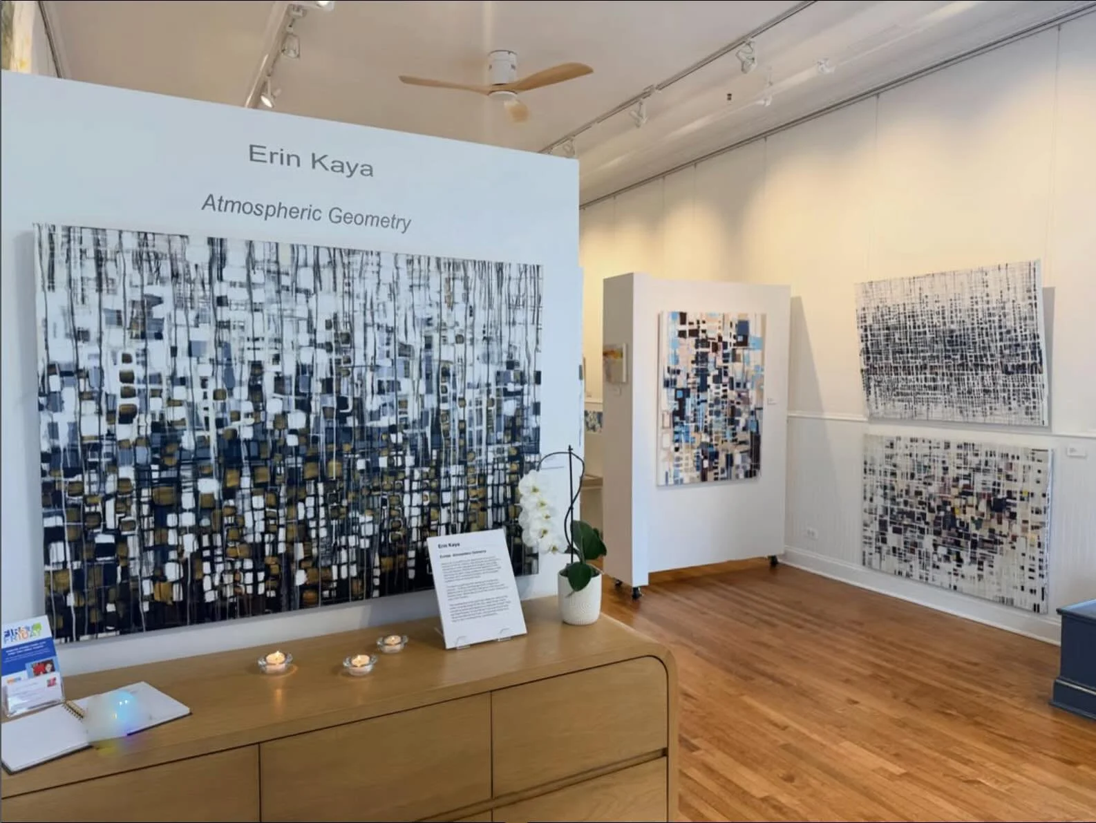 It&rsquo;s the final week to see the work of of May Featured Artist @erinnkaya ! If you haven&rsquo;t visited yet, don&rsquo;t miss this last chance to see this beautiful exhibit!

#CurrentExhibit #AbstractArt #Geometricart #FeaturedArtist #OneMoreWe