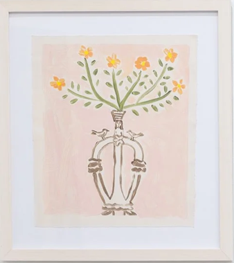 Vase Girl With Orange Flowers
