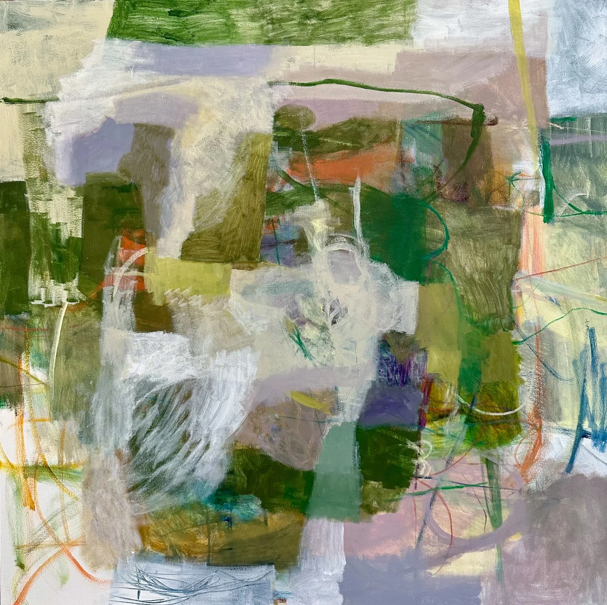 Our Picture of the Week is  @sheilarora &lsquo;s &ldquo;Heart Chakra,&rdquo; a 48 x 48 inch piece. Sheila&rsquo;s paintings are truly defined by their spontaneity, work resulting from a conversation on the canvas that can be wild, rebellious, and hal