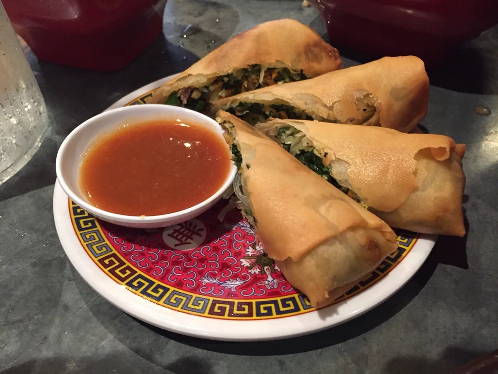 Spring Rolls with Apricot Duck Sauce