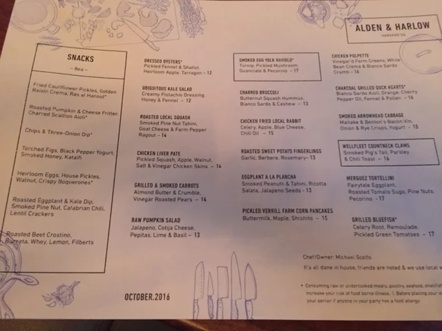 Dinner Menu