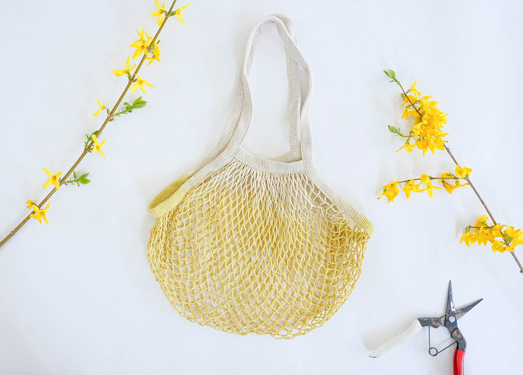 Pastel Yellow String Market Bag