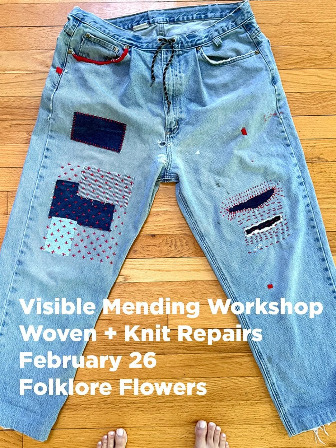 That small hole in your favorite jeans or worn spot in a go-to tee doesn&rsquo;t mean it&rsquo;s done.

In this Visible Mending workshop, you&rsquo;ll learn practical techniques for repairing both woven fabrics (like denim) and knit fabrics (like t-s