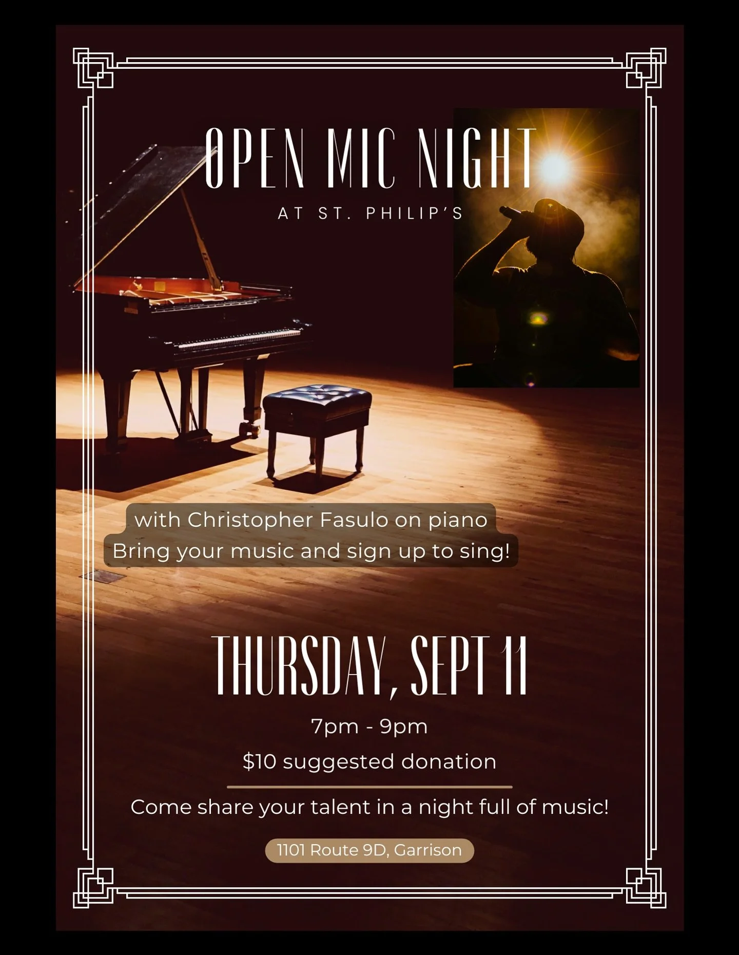 Come join us for our new monthly Open Mic Nights, starting this September 11th from 7pm-9pm in the Parish House! #openmicnight🎤 #openmicnight #openmic #openmicmusic #music #musicismylife #musician #musicianlife