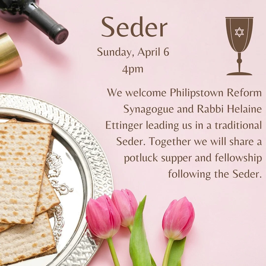 We look forward to sharing fellowship and learning other customs from our Jewish siblings during the season of Lent. Invite a friend! Childcare will be available.
