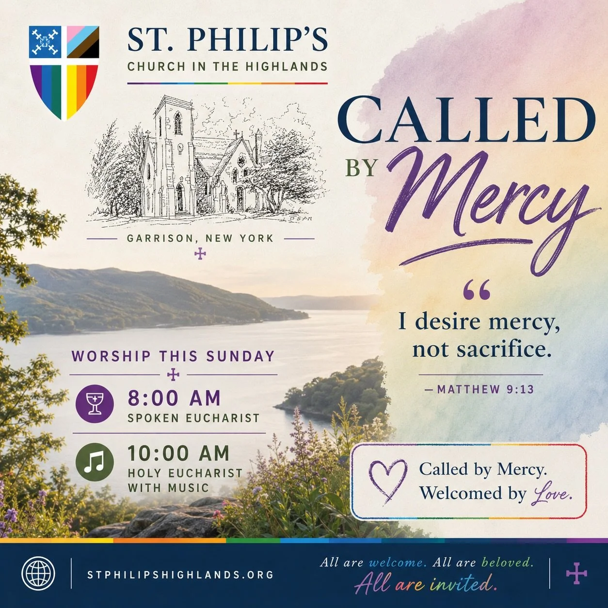 ✨ Called by Mercy. Welcomed by Love. ✨

This Sunday, we hear Jesus say:

&ldquo;I desire mercy, not sacrifice.&rdquo; (Matthew 9:13)

In a world that often divides, excludes, and judges, Jesus offers a different way&mdash;one rooted in mercy, compass
