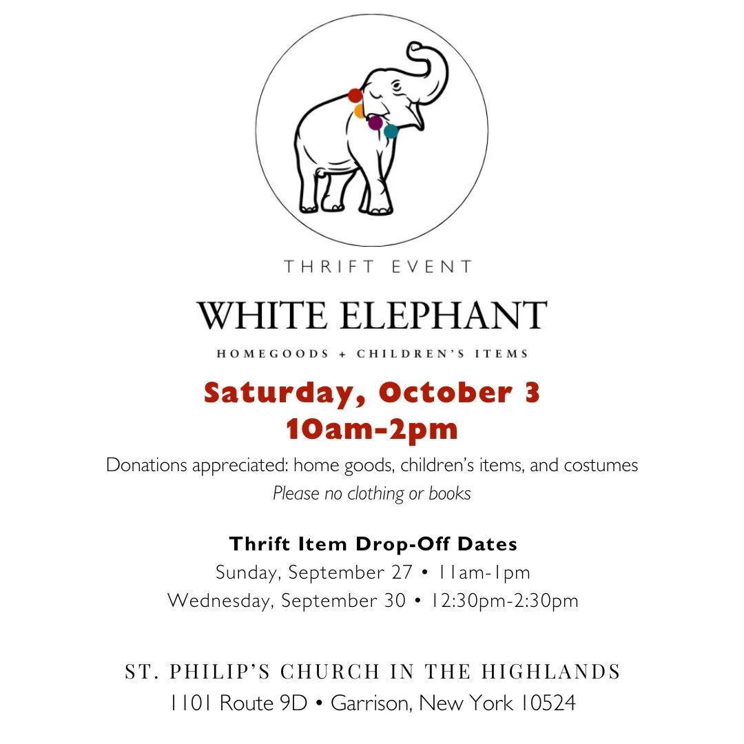 ⚠️ DROP-OFF DATE CHANGED!

Due to the forecast for Saturday, thrift item drop-off has been moved to Sunday, September 27, from 11am&ndash;1pm.

We&rsquo;ll also have a second drop-off opportunity on Wednesday, September 30, from 12:30&ndash;2:30pm.

