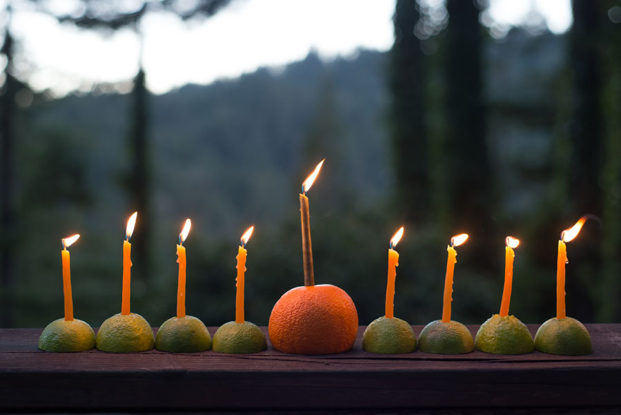 Citrus Menorah for Hanukkah