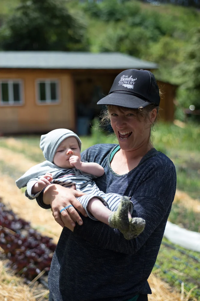 Liz holding baby Max
