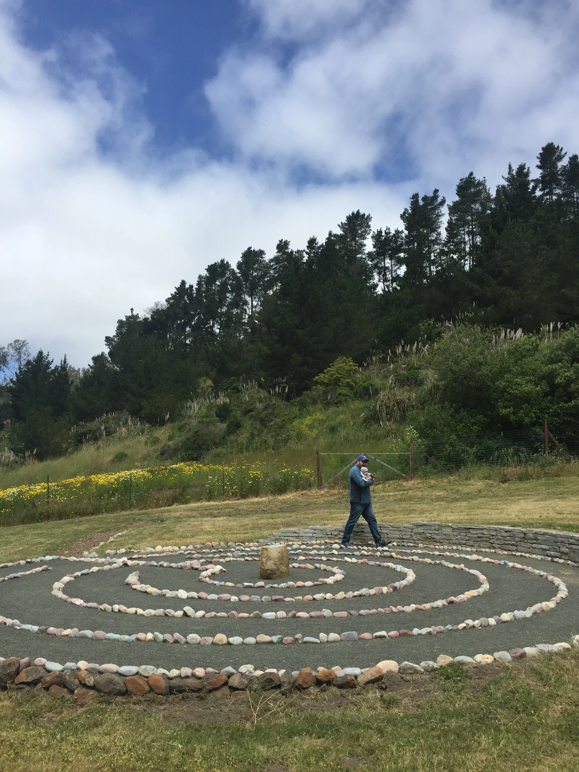 Jon & Max walking the Labrynth