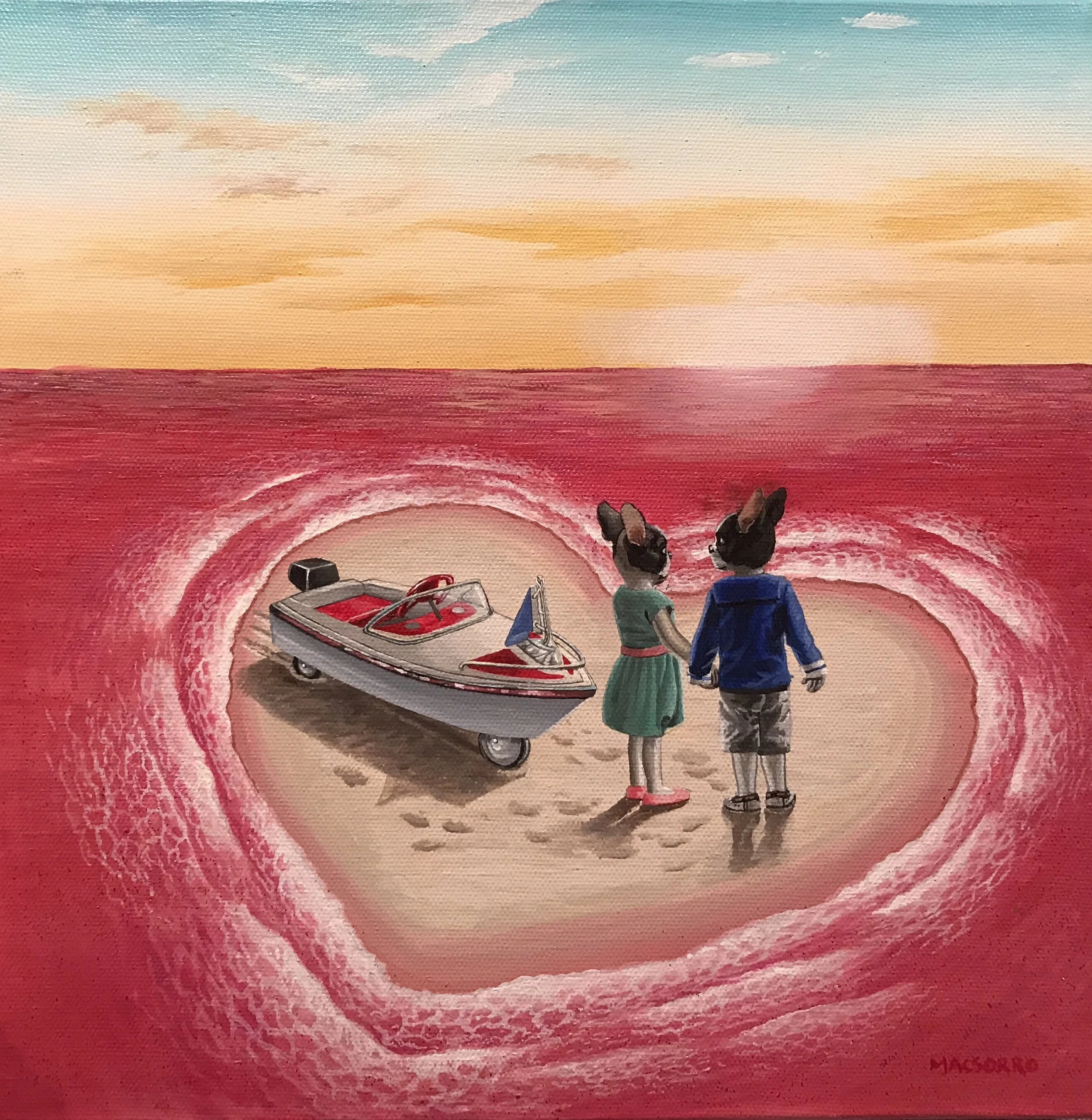 "Heart Island" 12"x12"