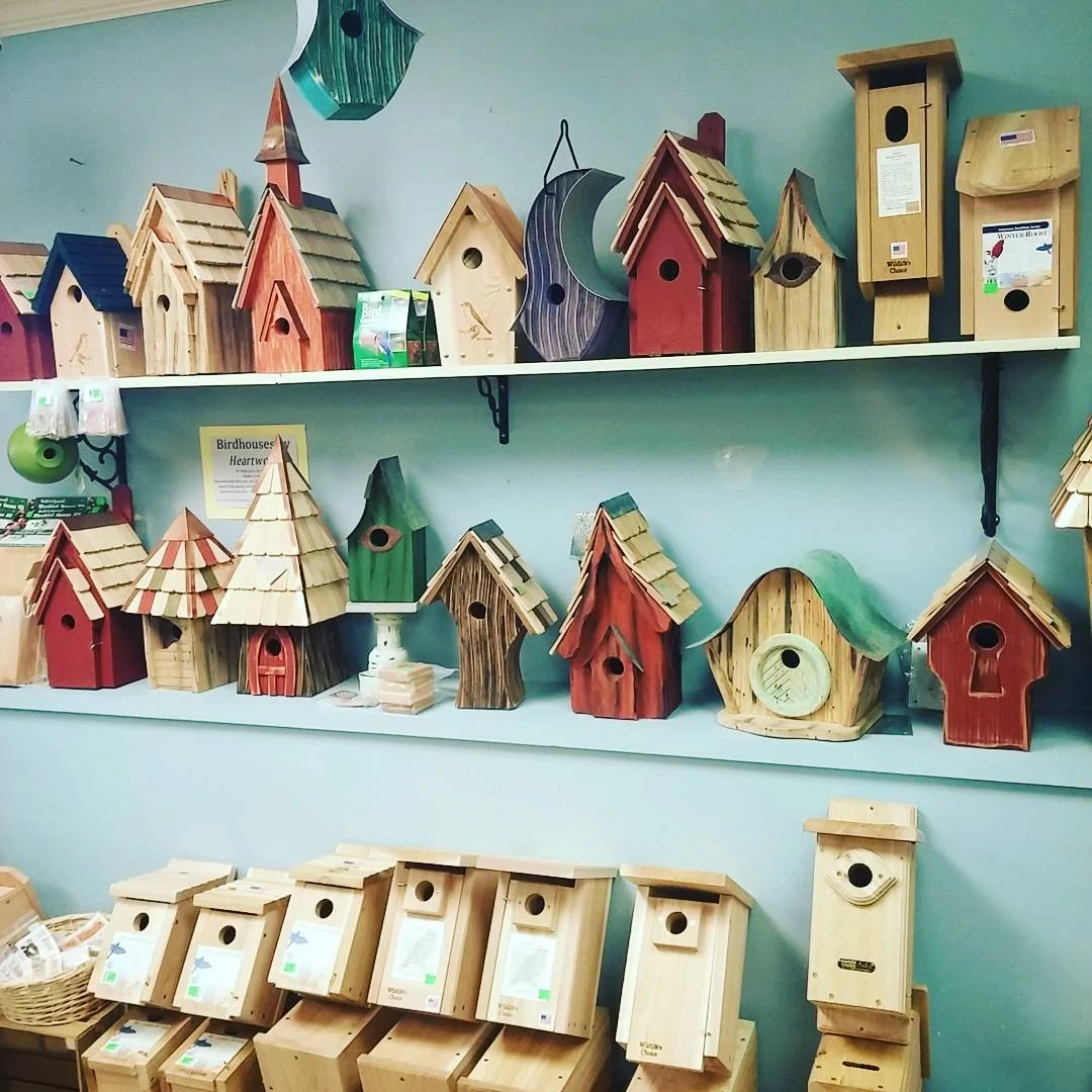 Nesting Boxes for Bluebirds, Chickadees, Wrens, Screech owls, Ducks, and we even have Bat Houses.