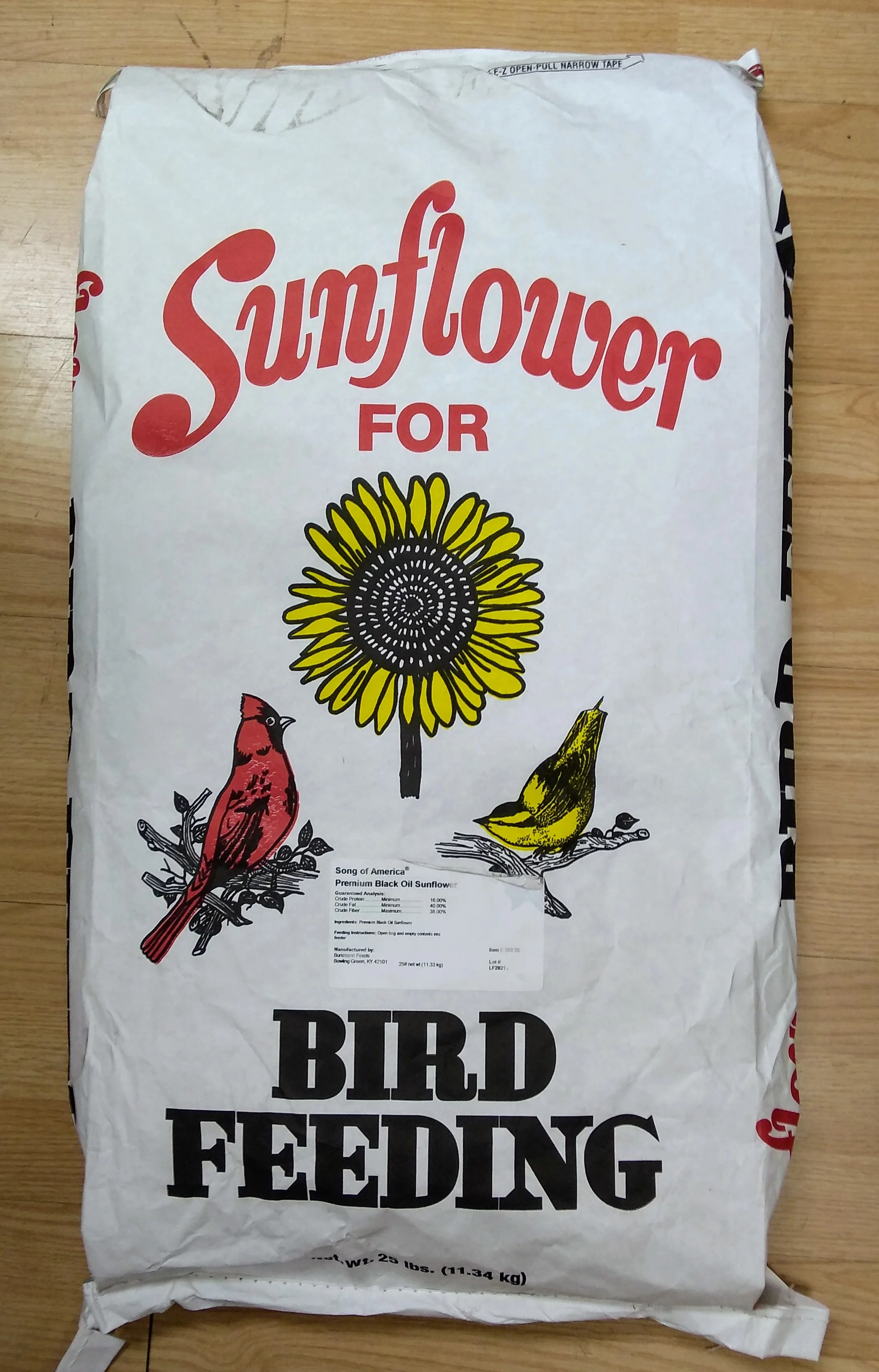 25lb. black oil sunflower.