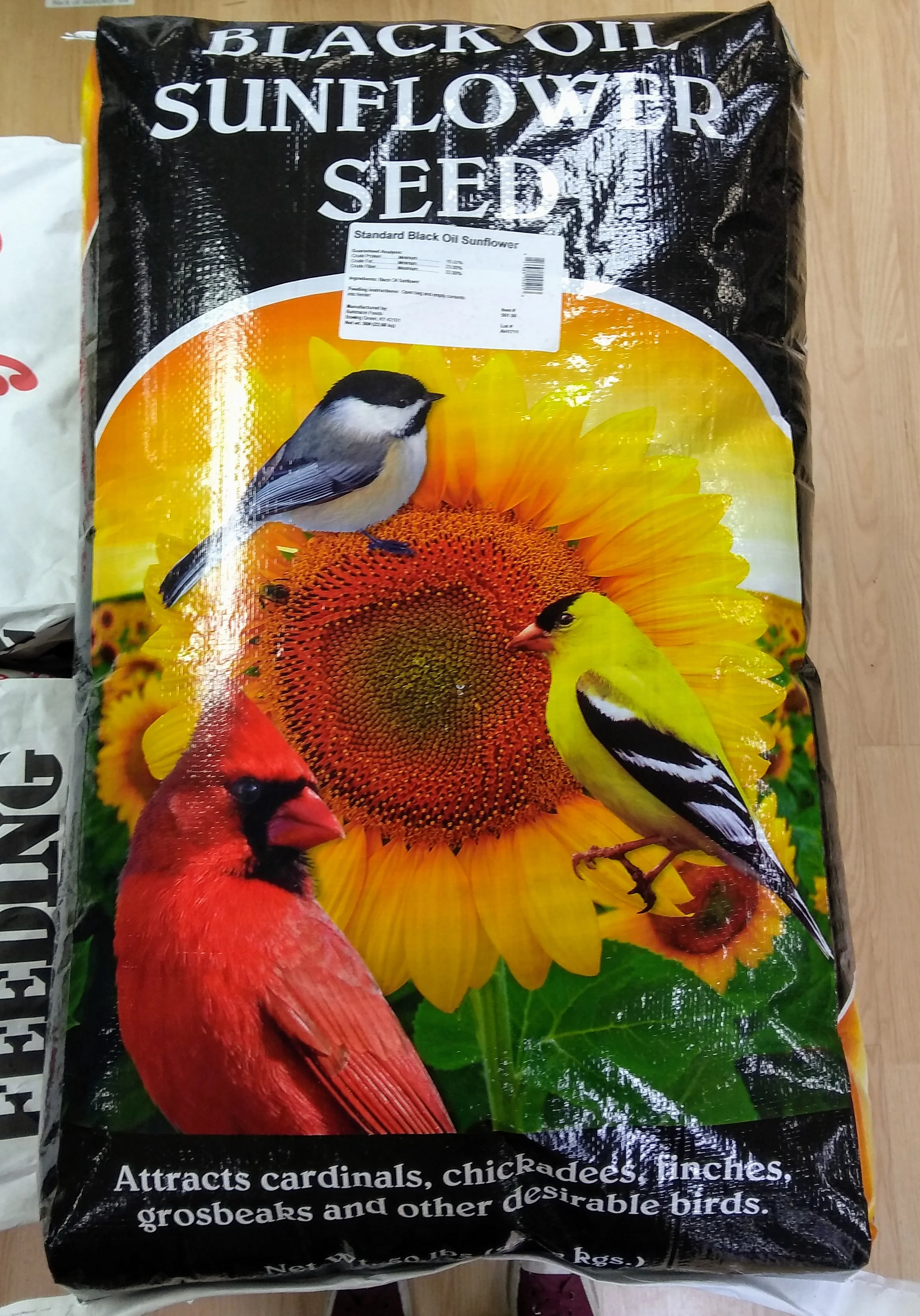 50lb. black oil sunflower.
