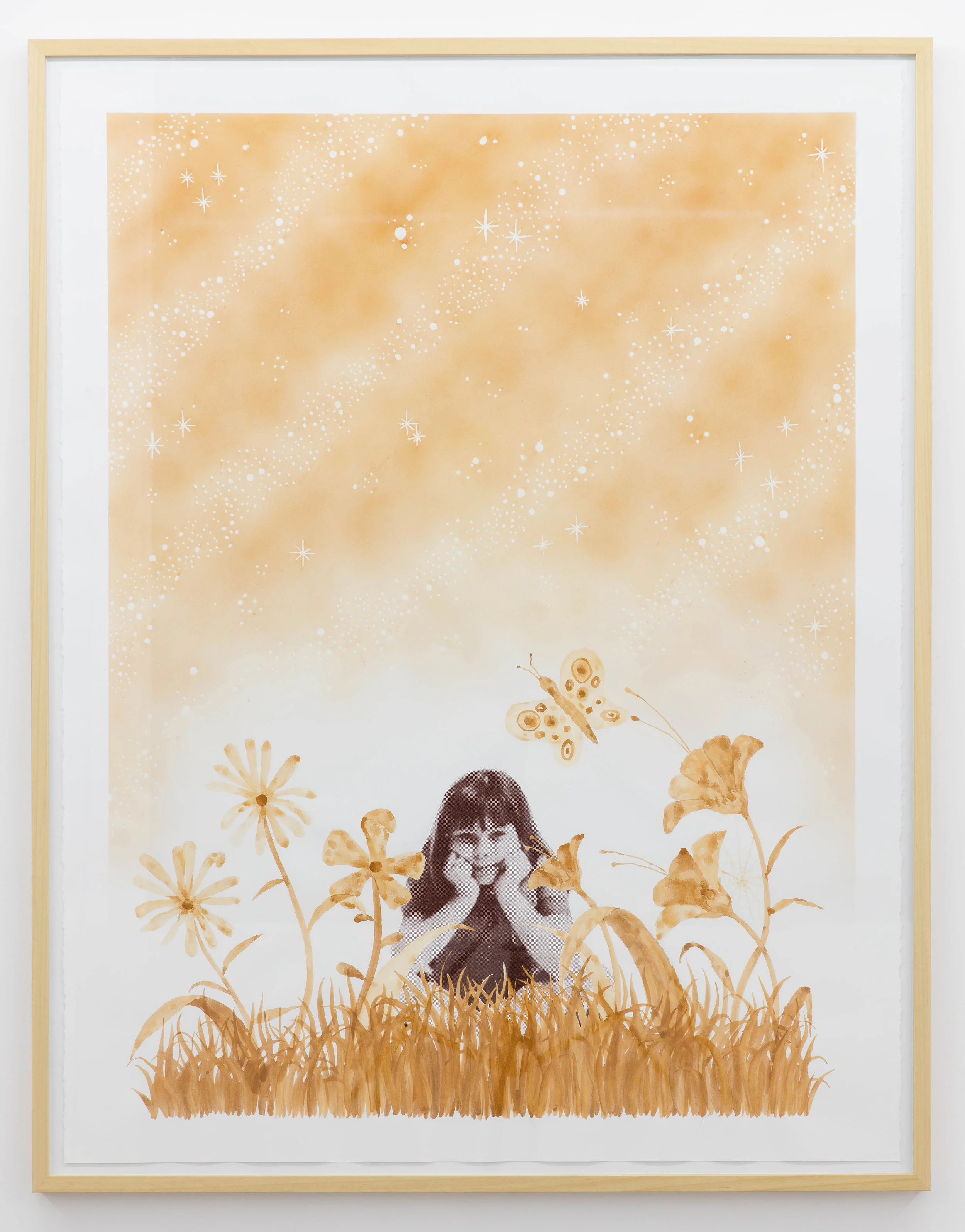 Haley, 2016 Watercolor, airbrush, and screenprint on paper 38 x 50 inches, framed $2000
