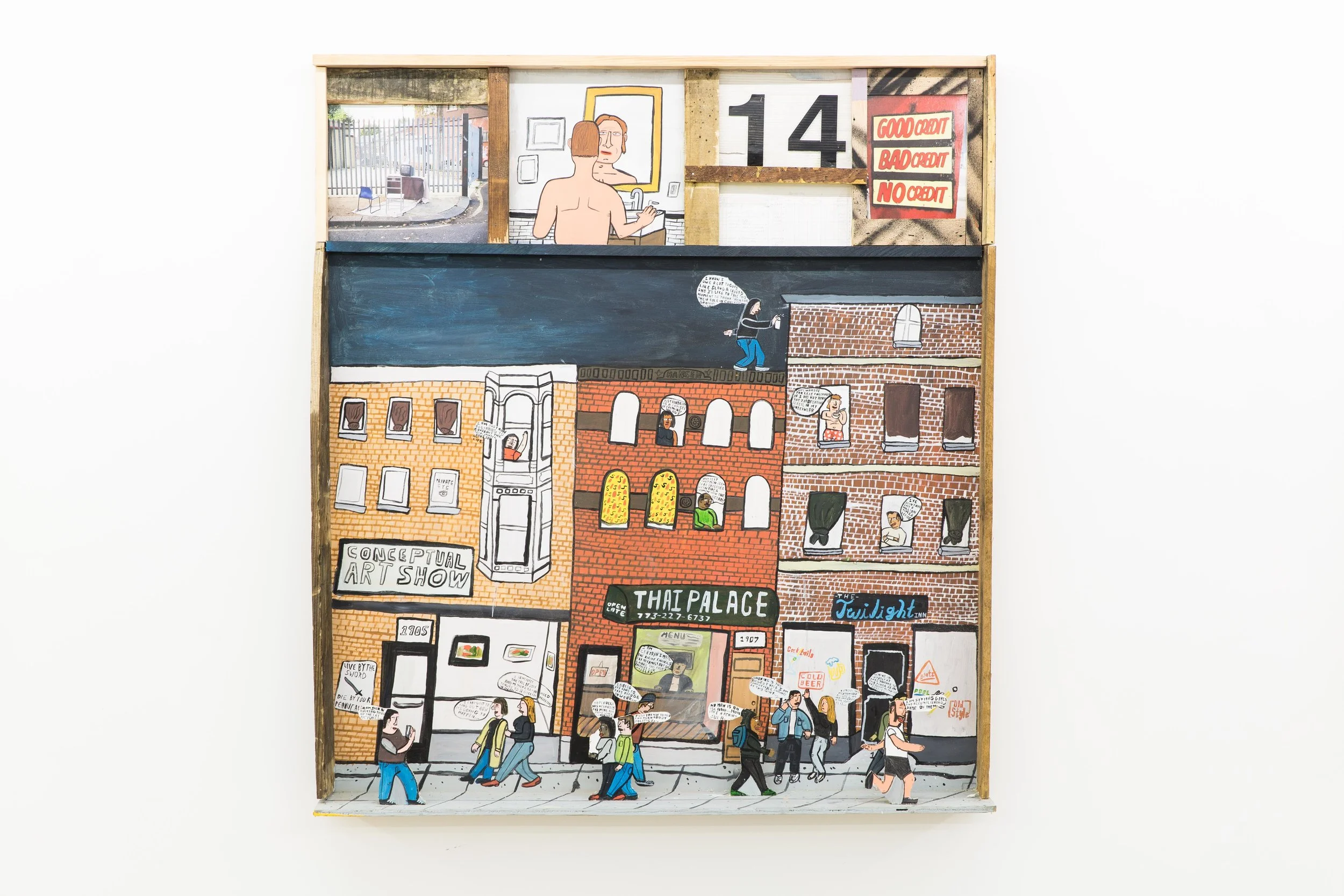 The Twilight Inn , 2017. Mixed media, 48 x 53 inches