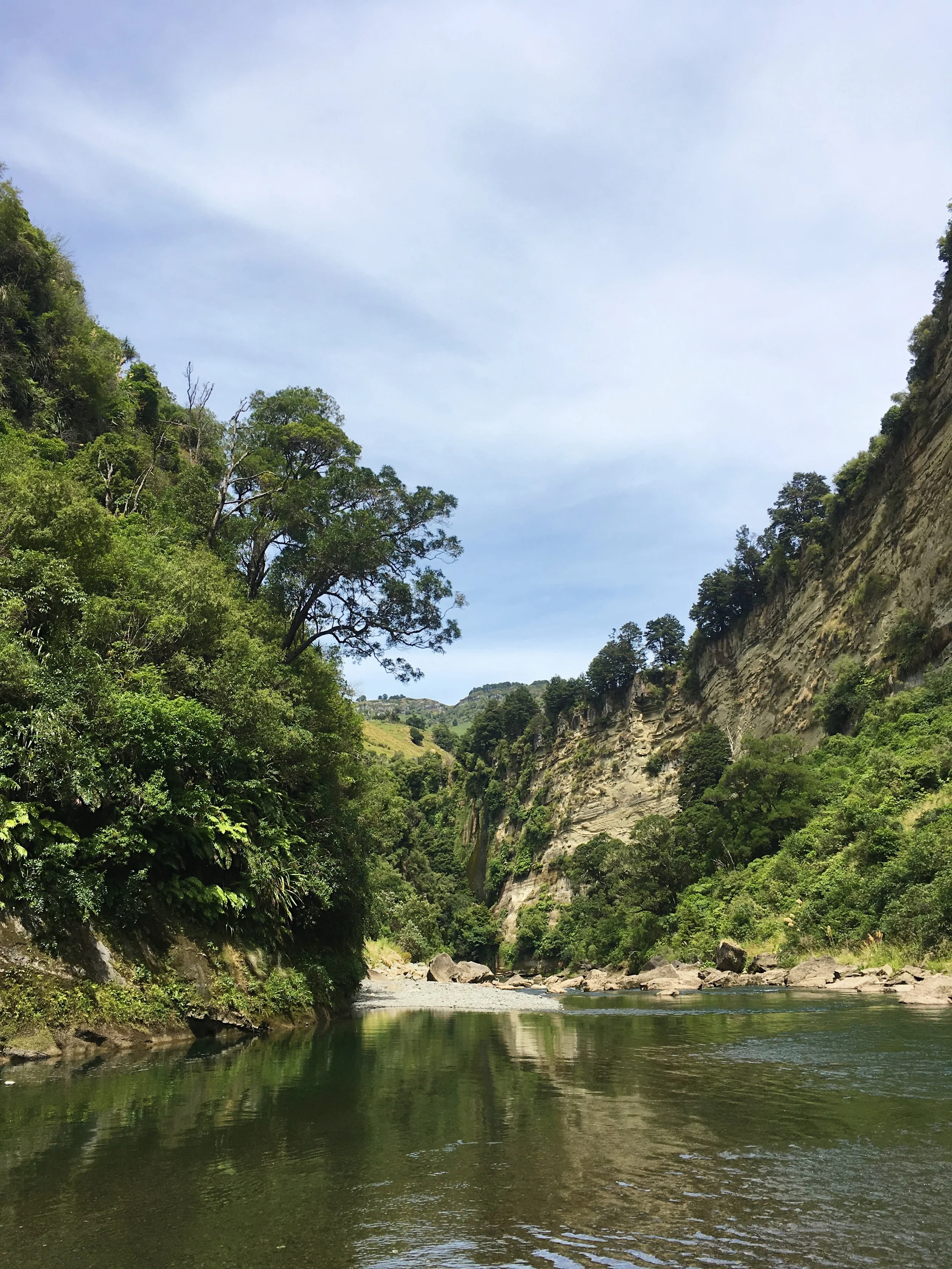 A quick walk from the River Valley Lodge takes you along the river to this little view, clearly not an area where they raft the class five rapids.