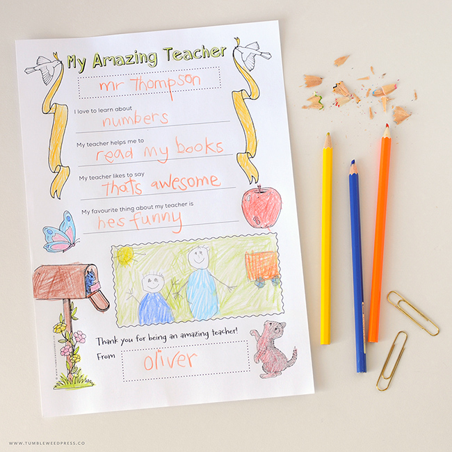 Teacher Appreciation Coloring Printable by TumbleweedPress.Co