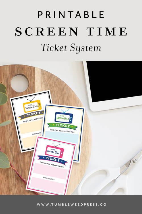 Kids Screen Time Ticket System by TumbleweedPress.Co