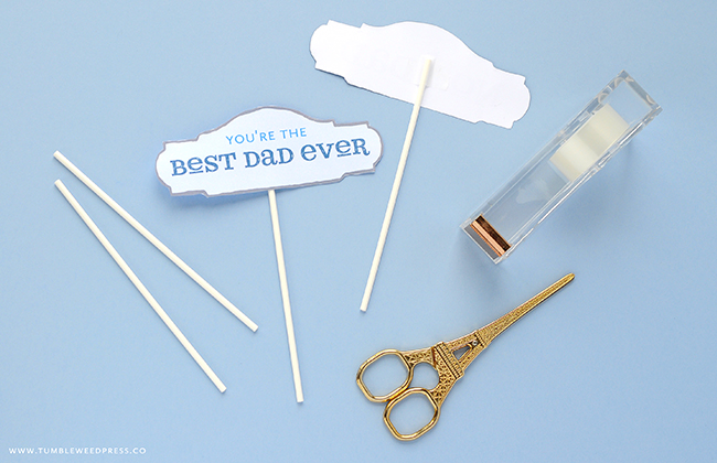 Free Printable Father's Day Cake Topper by TumbleweedPress.Co