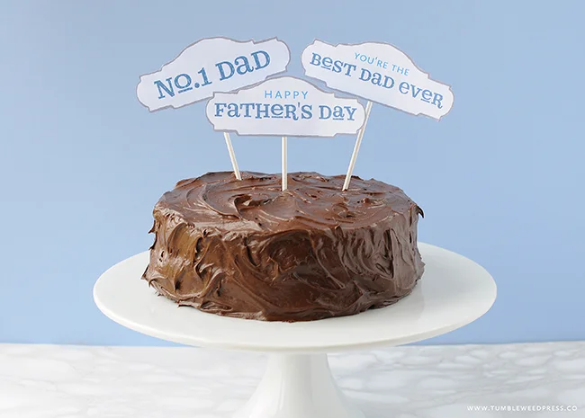Free Printable Father's Day Cake Topper by TumbleweedPress.Co