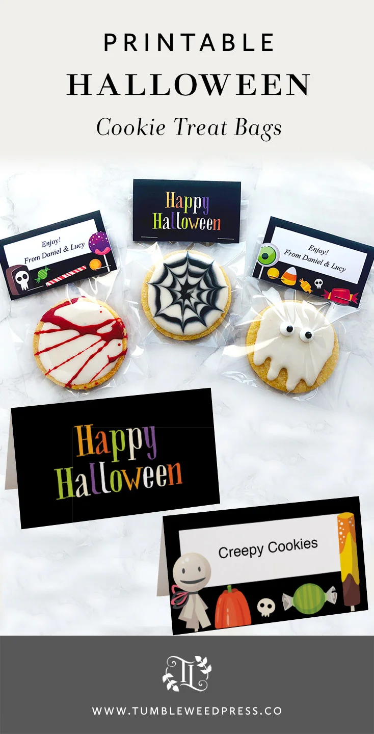 Printable Halloween Treat Bags by www.TumbleweedPress.Co