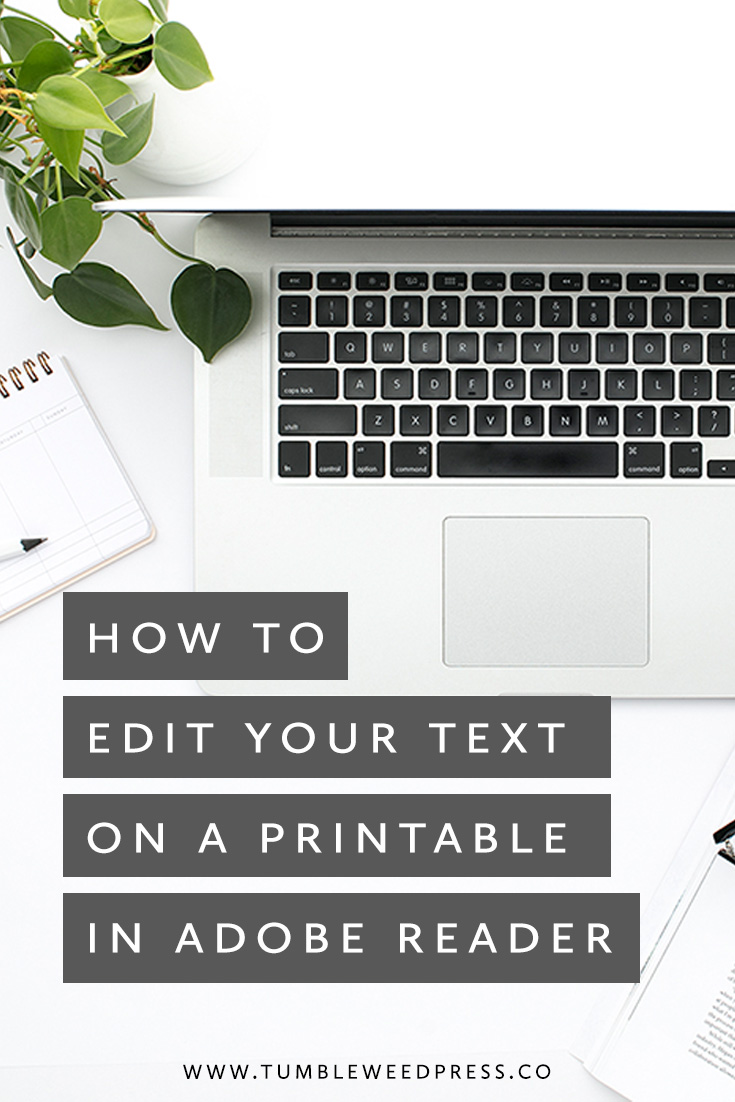 How To Edit Your Text On A Printable In Adobe Reader - Tumbleweed Press