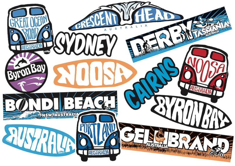 Australian Town Name Stickers - Explore+Engage+Enjoy