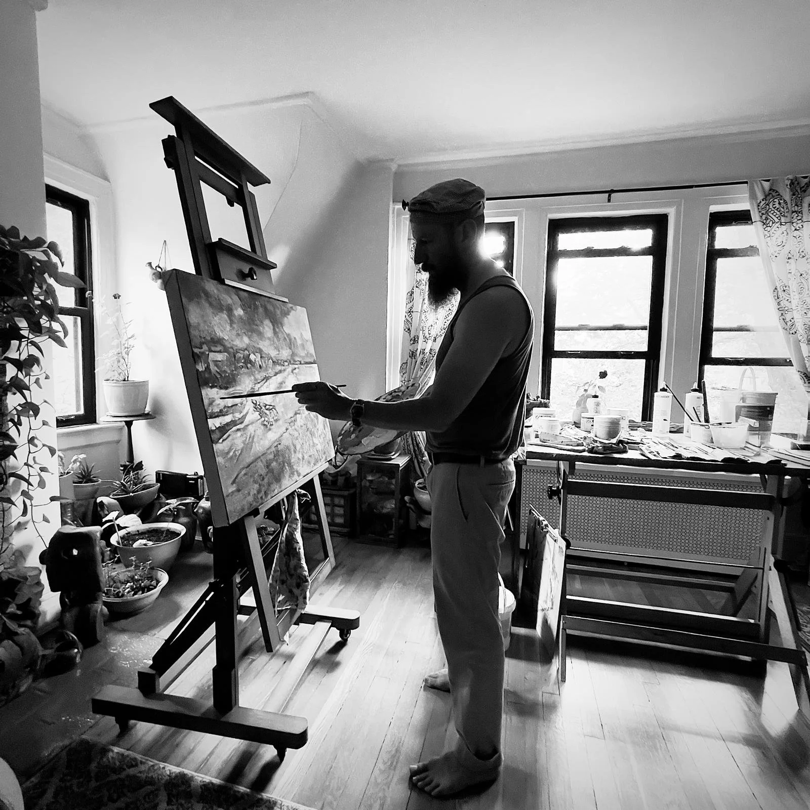 Auguste Elder in the studio. Photo by Lisa Chan. 2025.