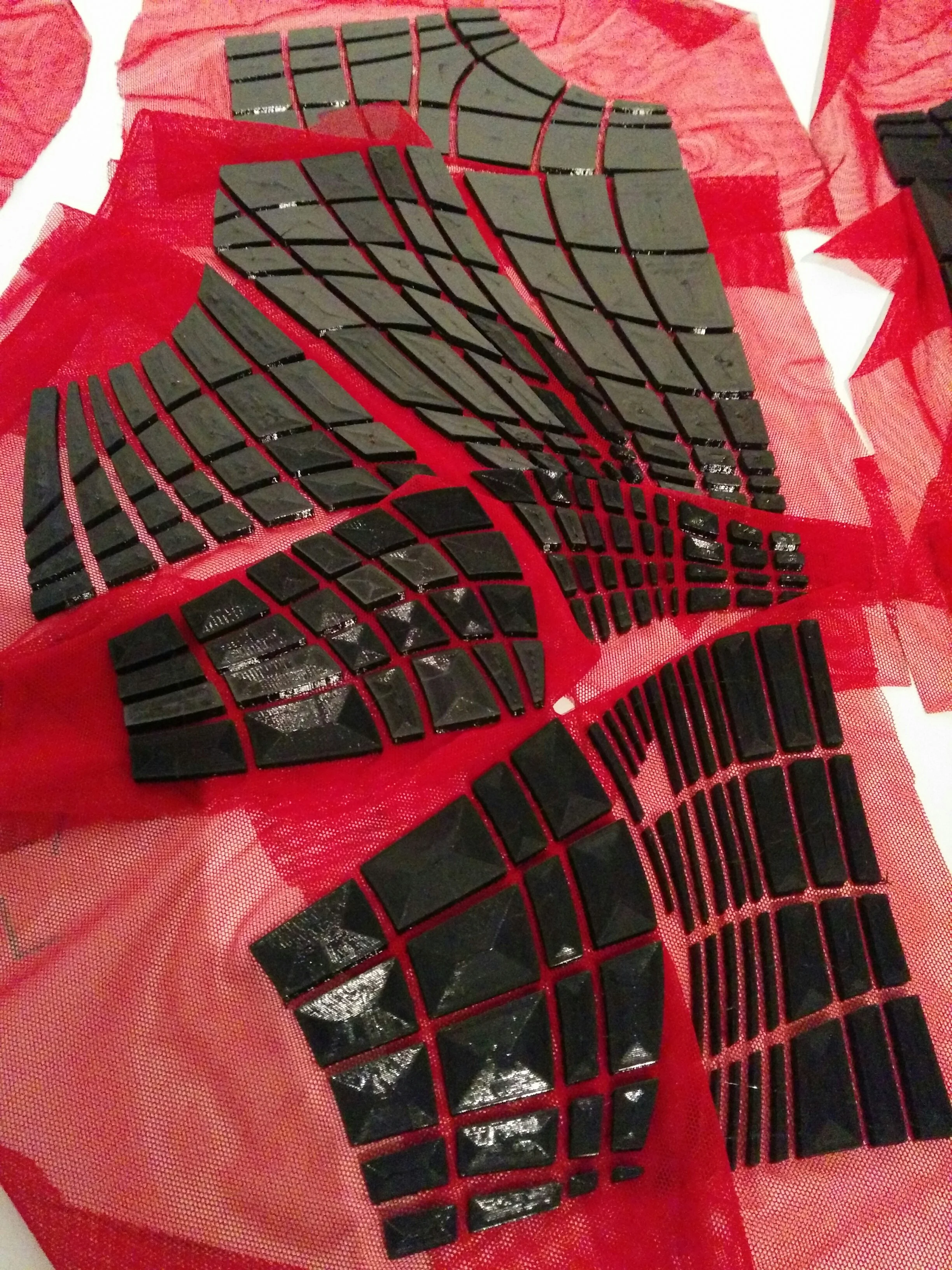 3D Printed appliques before being sewn
