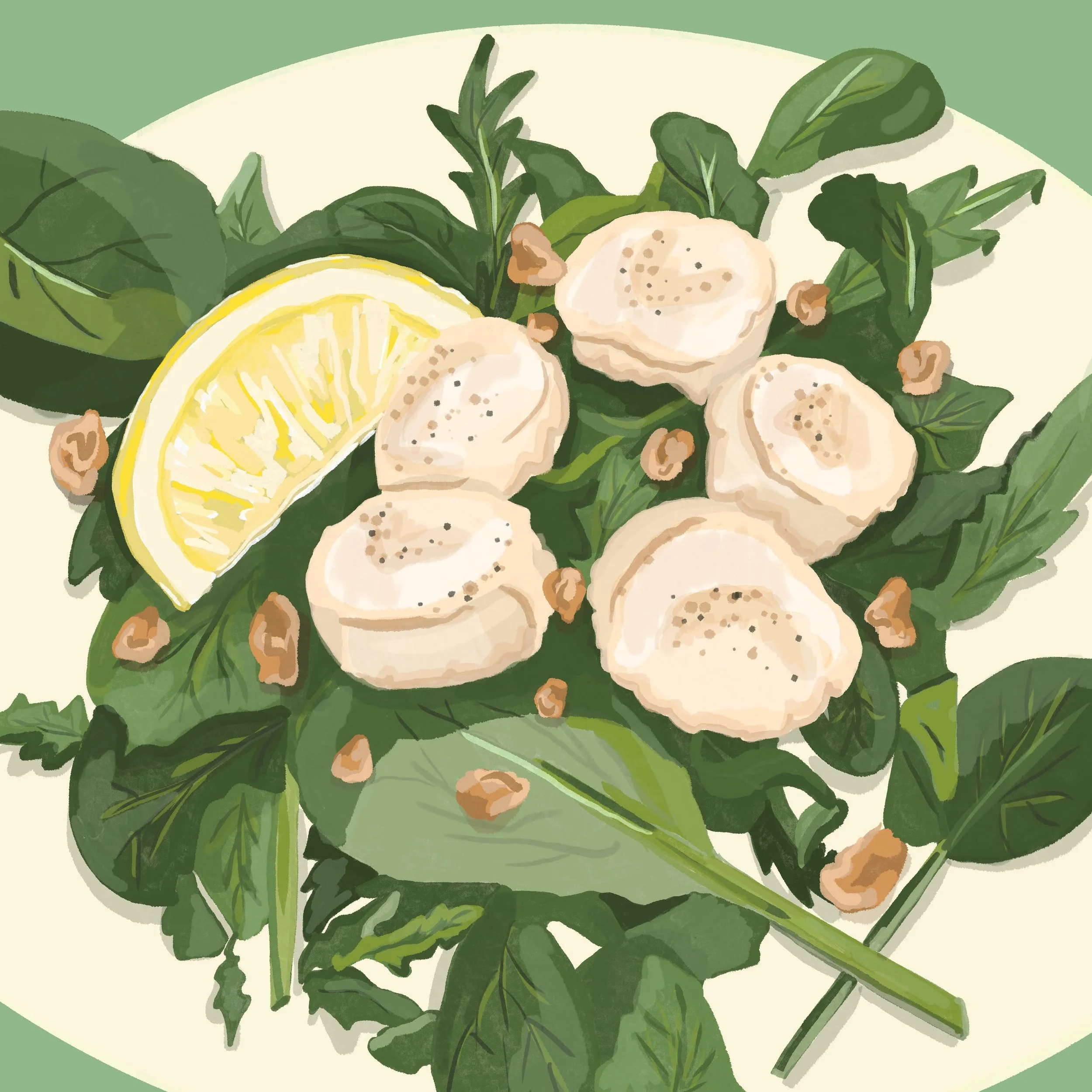 Scallops over arugula.jpeg