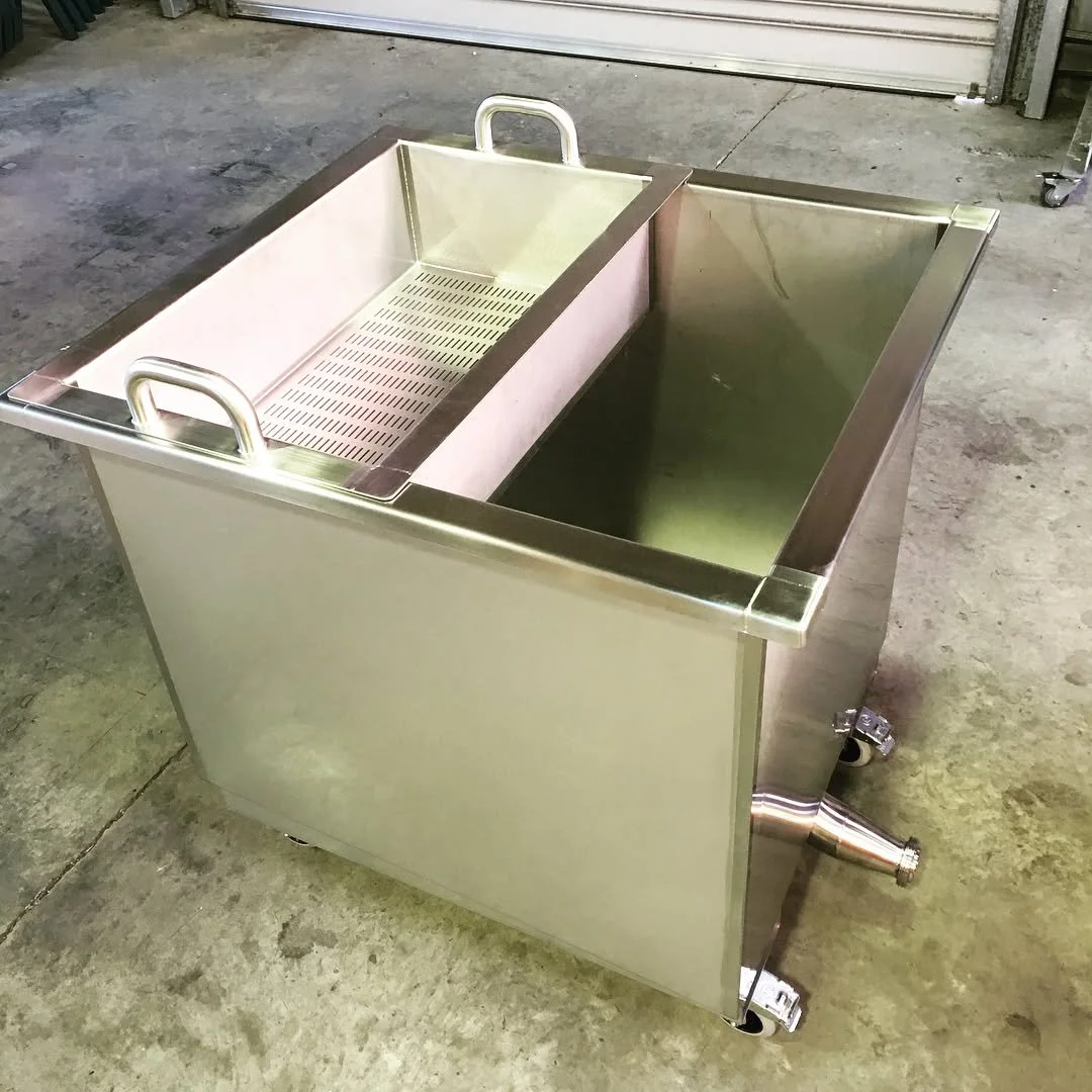 Freshly fabricated
#stainless juice bins for #pinotnoir pump over process. 
#cnc #cad #winery #fabrication