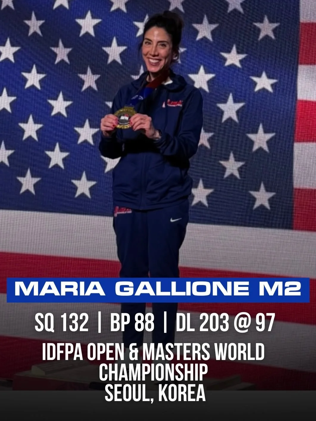 @gal_lifts Fifteen months ago, I told my coach and closest friends that I wanted to do something significant in the sport of Powerlifting. Last week, I did just that competing at the IDFPA Open &amp; Masters World Championships on behalf of Team USA 